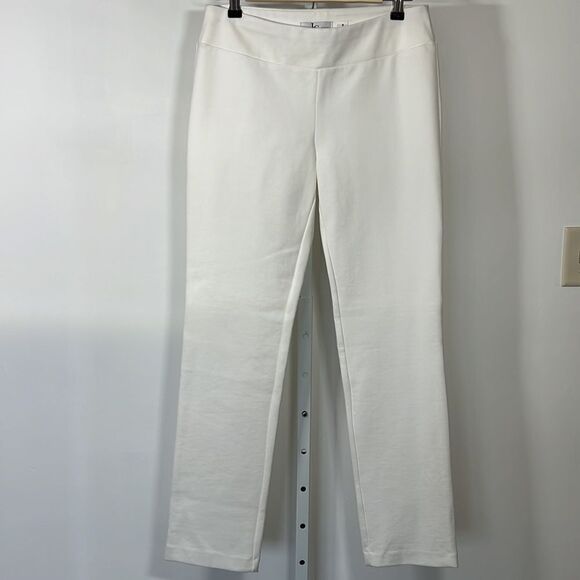 LENA GABRIELLE Women's Straight Leg Ponte Pants Off White Size 8 - Picture 2 of 7
